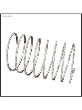 Rhinestone Arm Cuff Bracelet Adjustable Silver-Tone Women's Jewelry